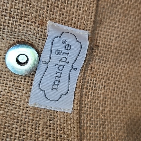 Mud Pie Cheers Beaches Burlap Tote Bag Beach Cocktails Round Jute - Picture 3 of 3